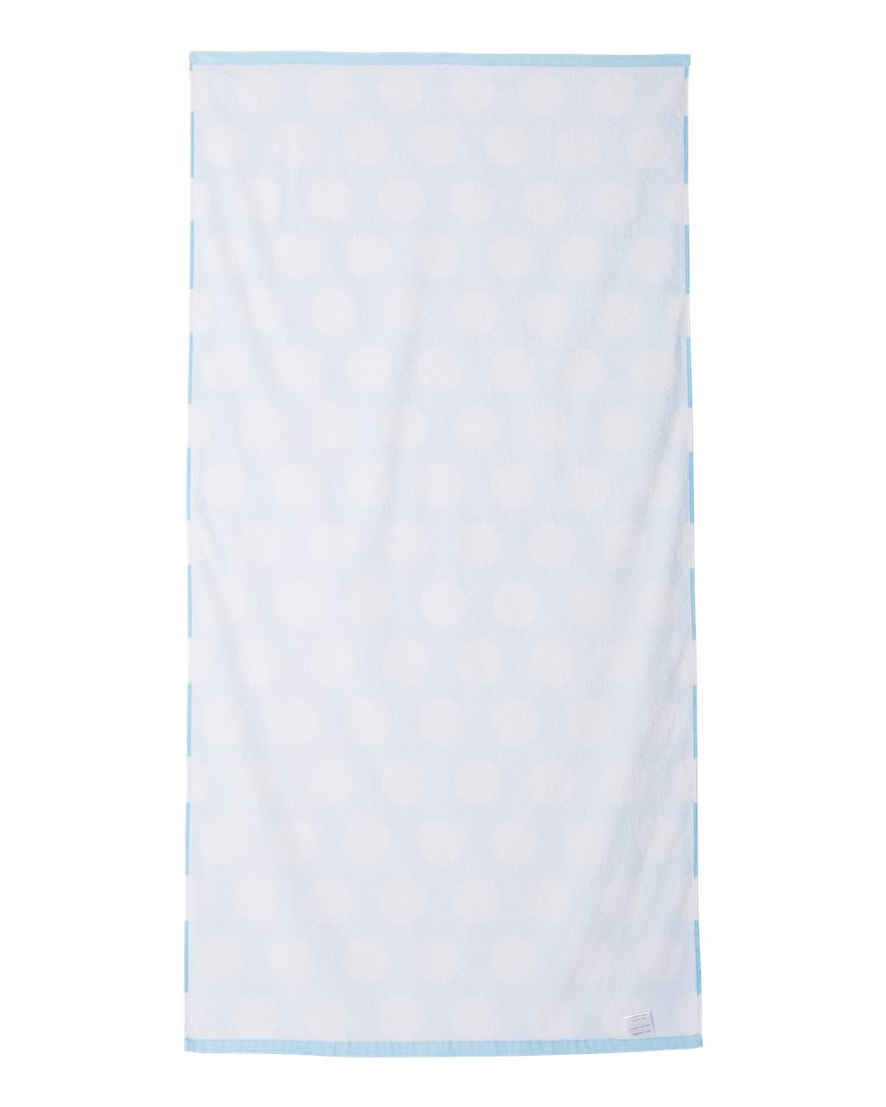 Rear View of Light Blue Polka Dot Velour Beach Towel - C3060P