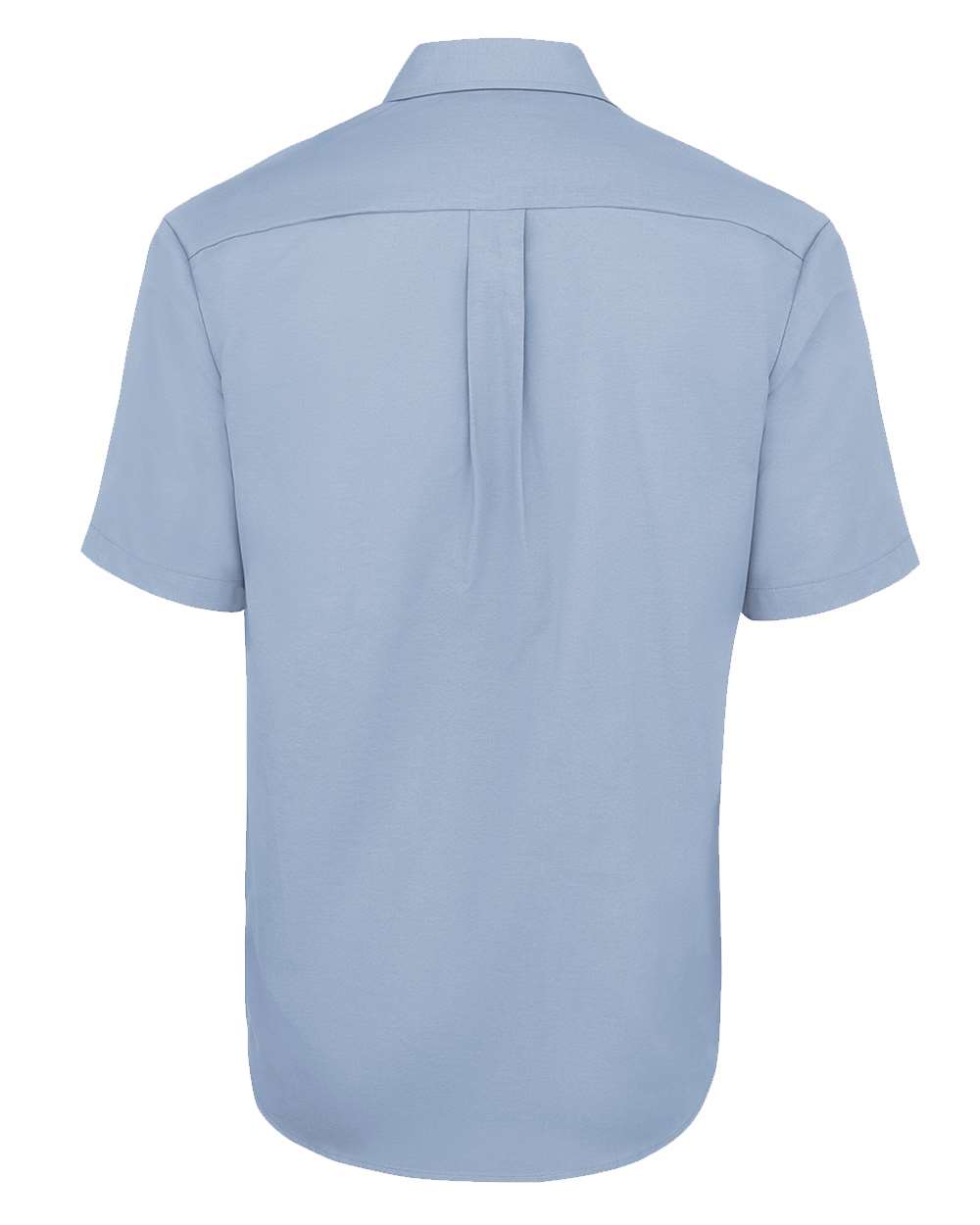 Rear View of Light Blue Short Sleeve Oxford Shirt - SSS46