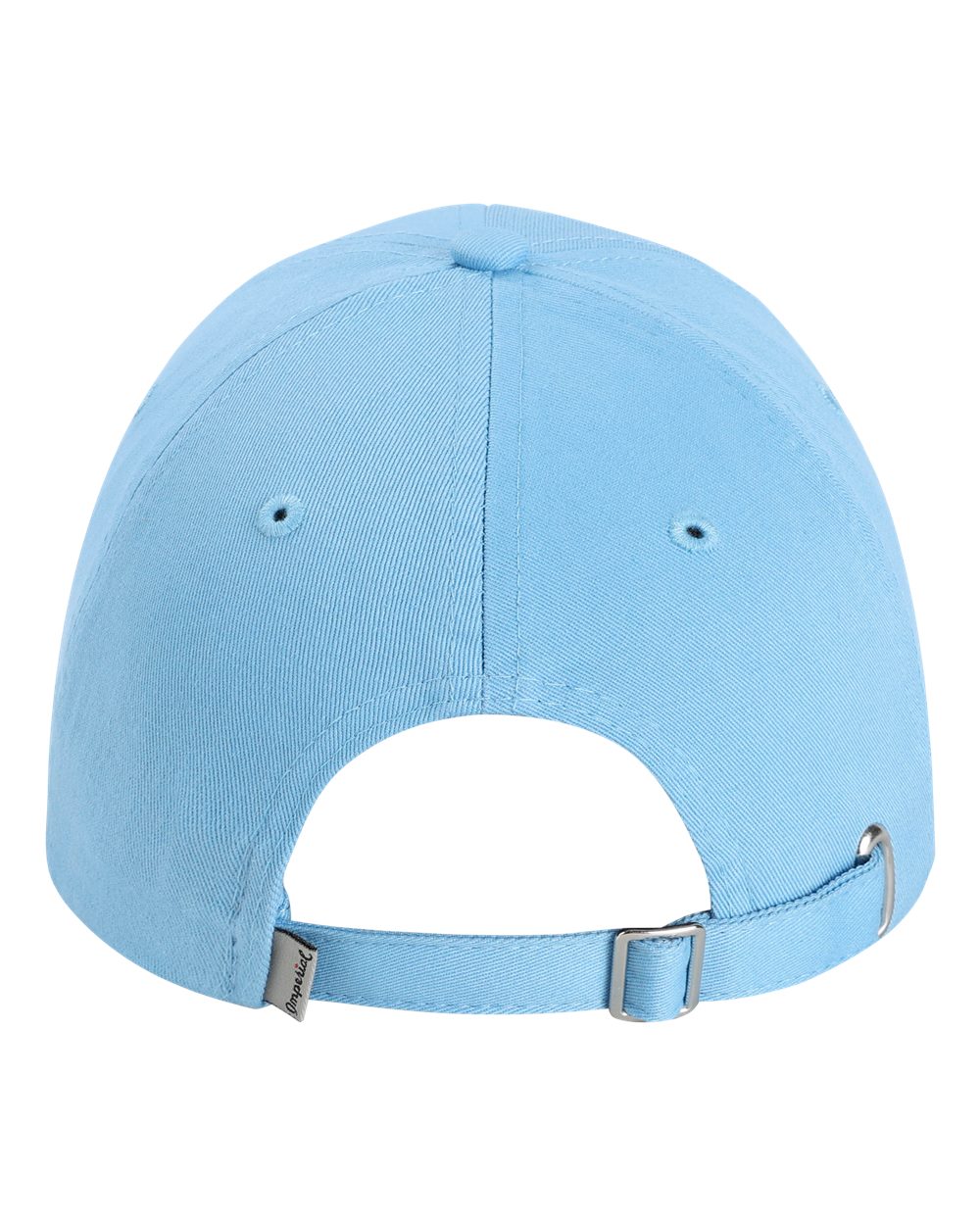Rear View of Light Blue The Original Buckle Dad Hat - X210B