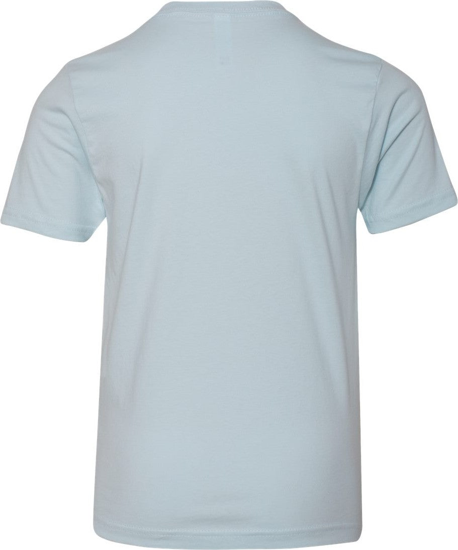 Rear View of Light Blue Youth Cotton T-Shirt - 3310