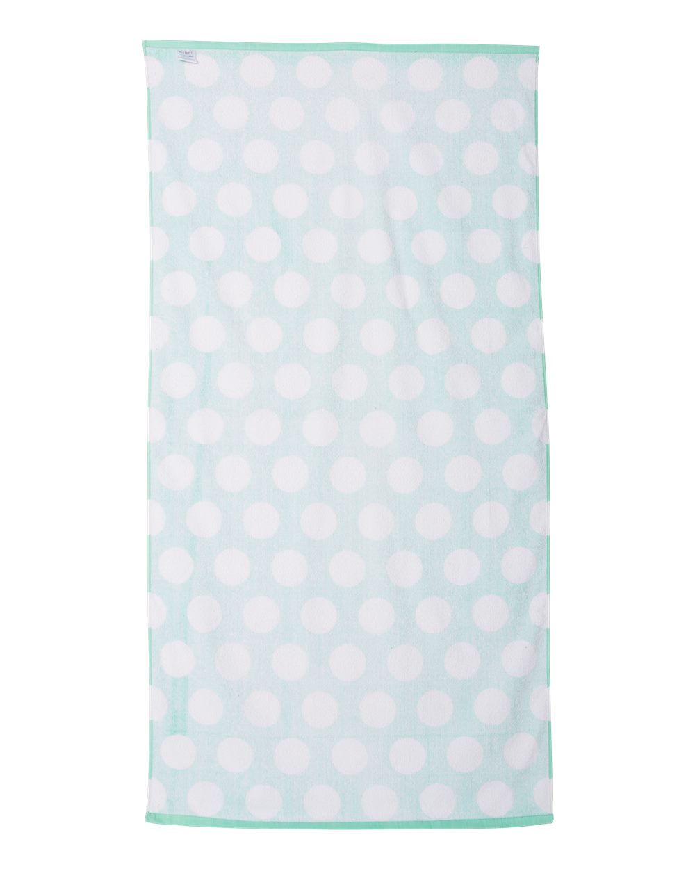 Rear View of Light Green Polka Dot Velour Beach Towel - C3060P