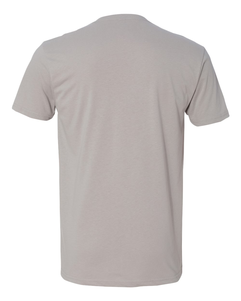Rear View of Light Grey Sueded V-Neck T-Shirt - 6440