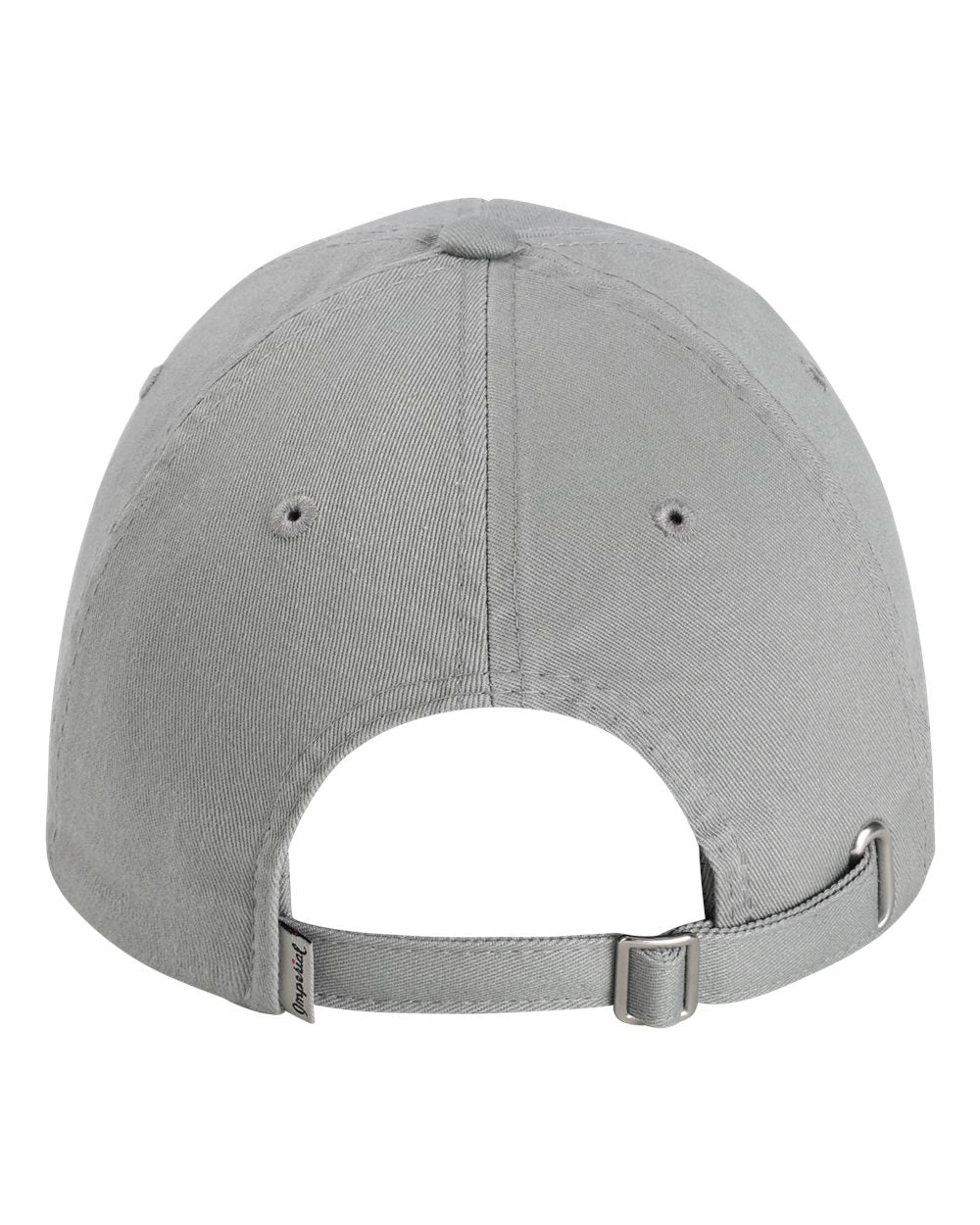 Rear View of Light Grey The Original Buckle Dad Hat - X210B
