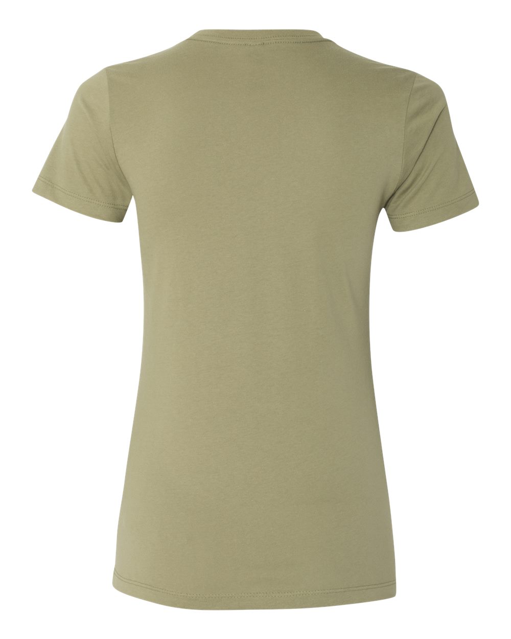 Rear View of Light Olive Women’s Cotton T-Shirt - 3900