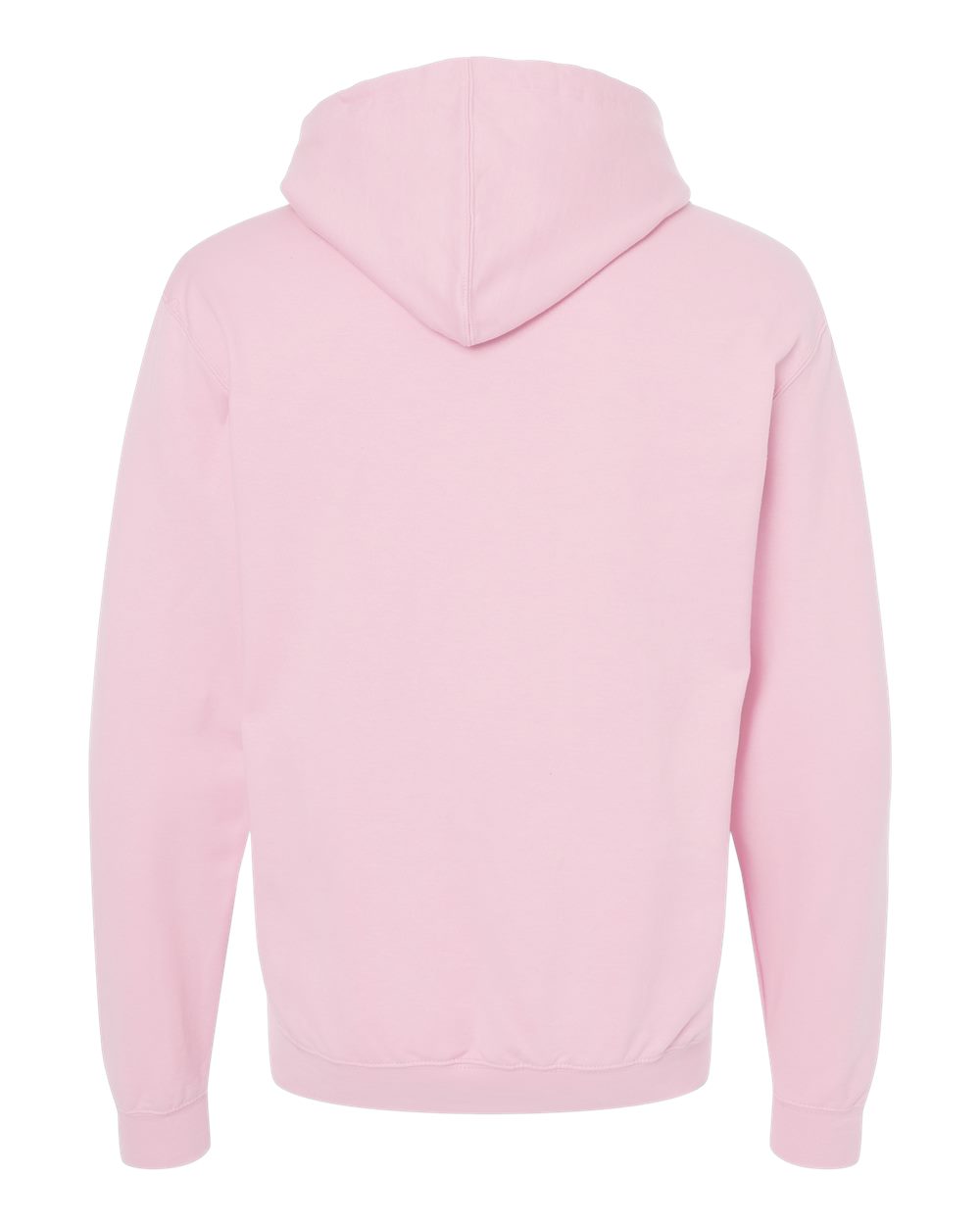 Rear View of Light Pink Fleece Hooded Sweatshirt - 320