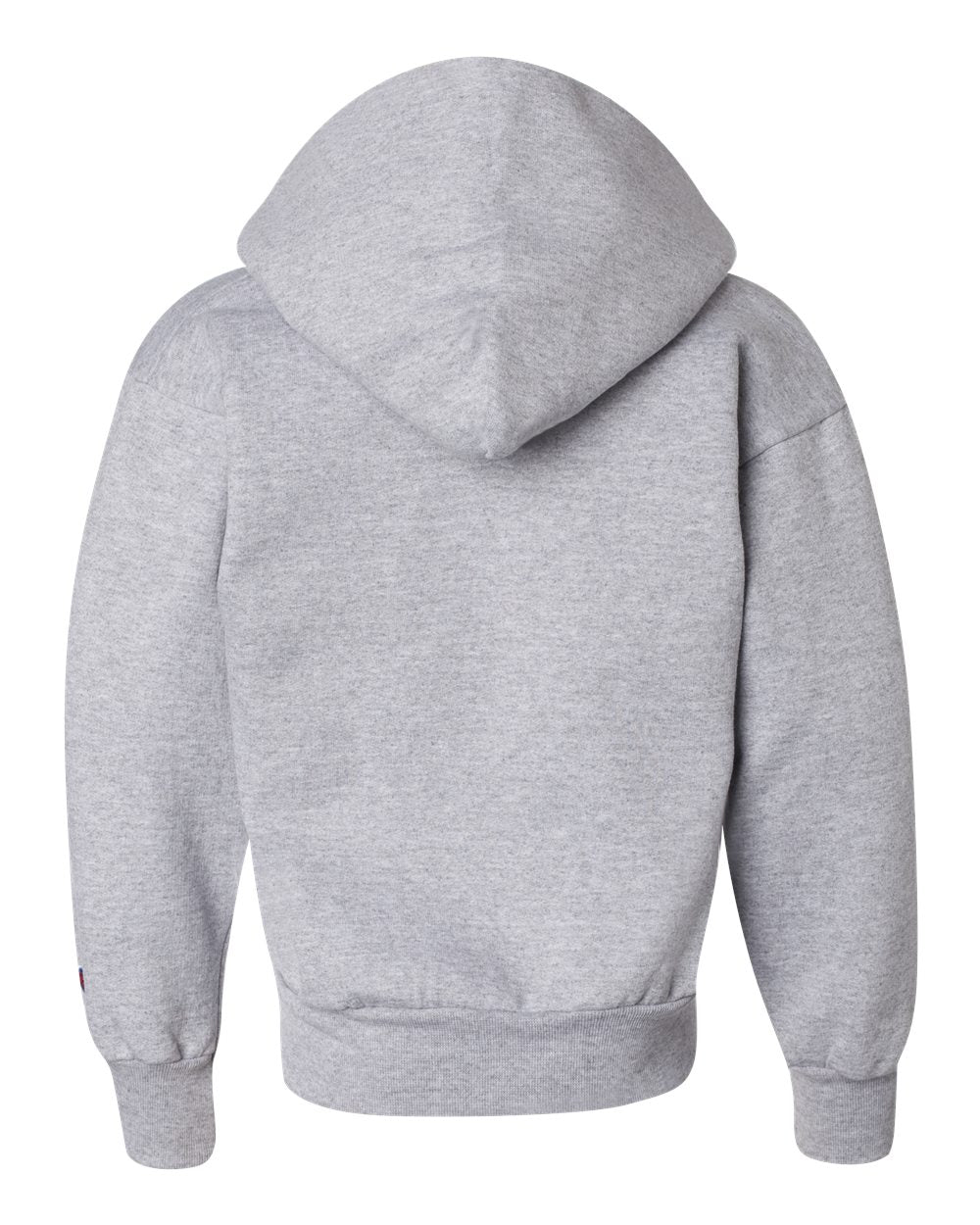 Rear View of Light Steel Powerblend® Youth Hooded Sweatshirt - S790