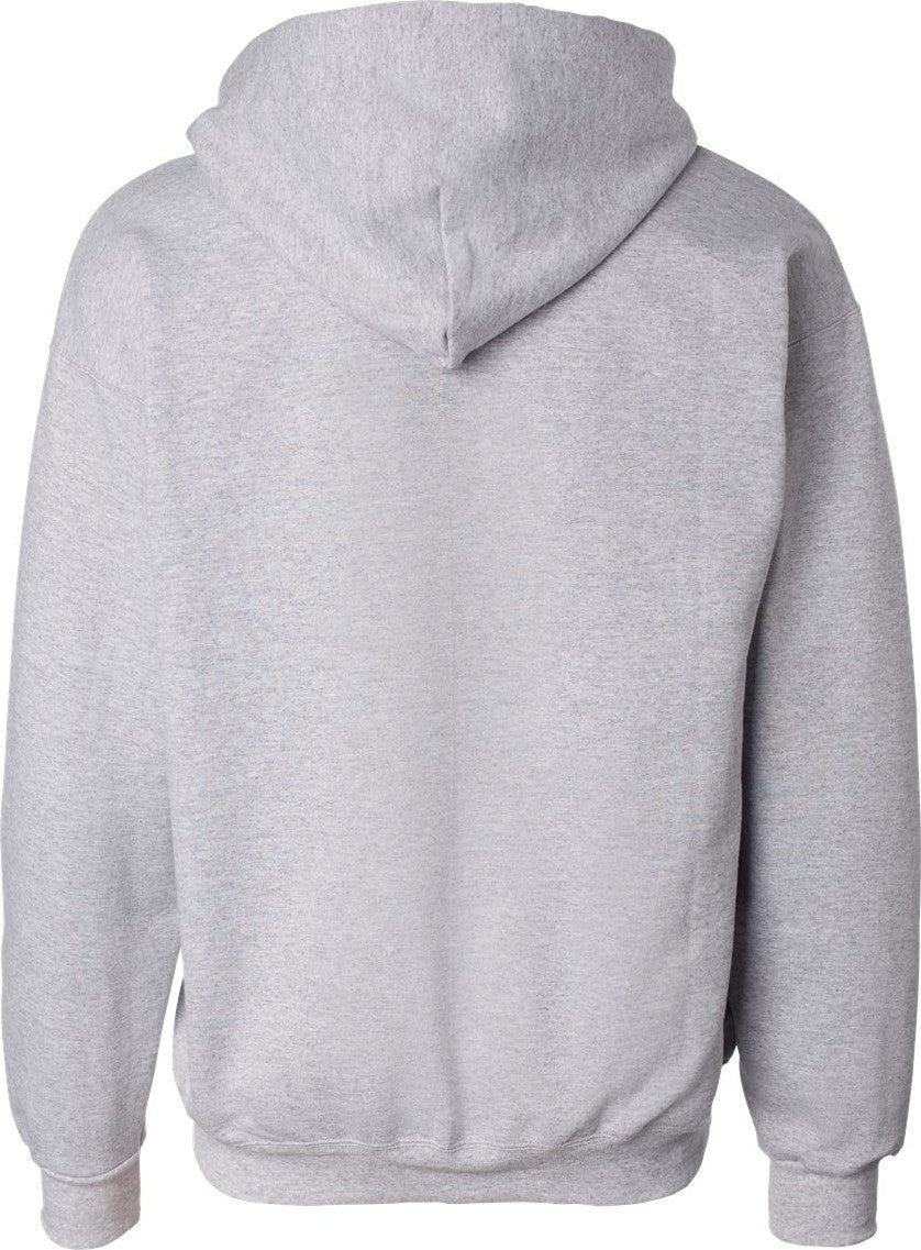 Rear View of Light Steel Ultimate Cotton® Full-Zip Hooded Sweatshirt - F280