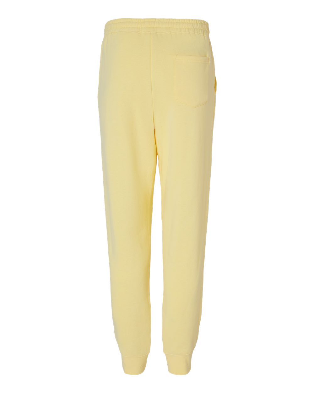 Rear View of Light Yellow Midweight Fleece Pants - IND20PNT