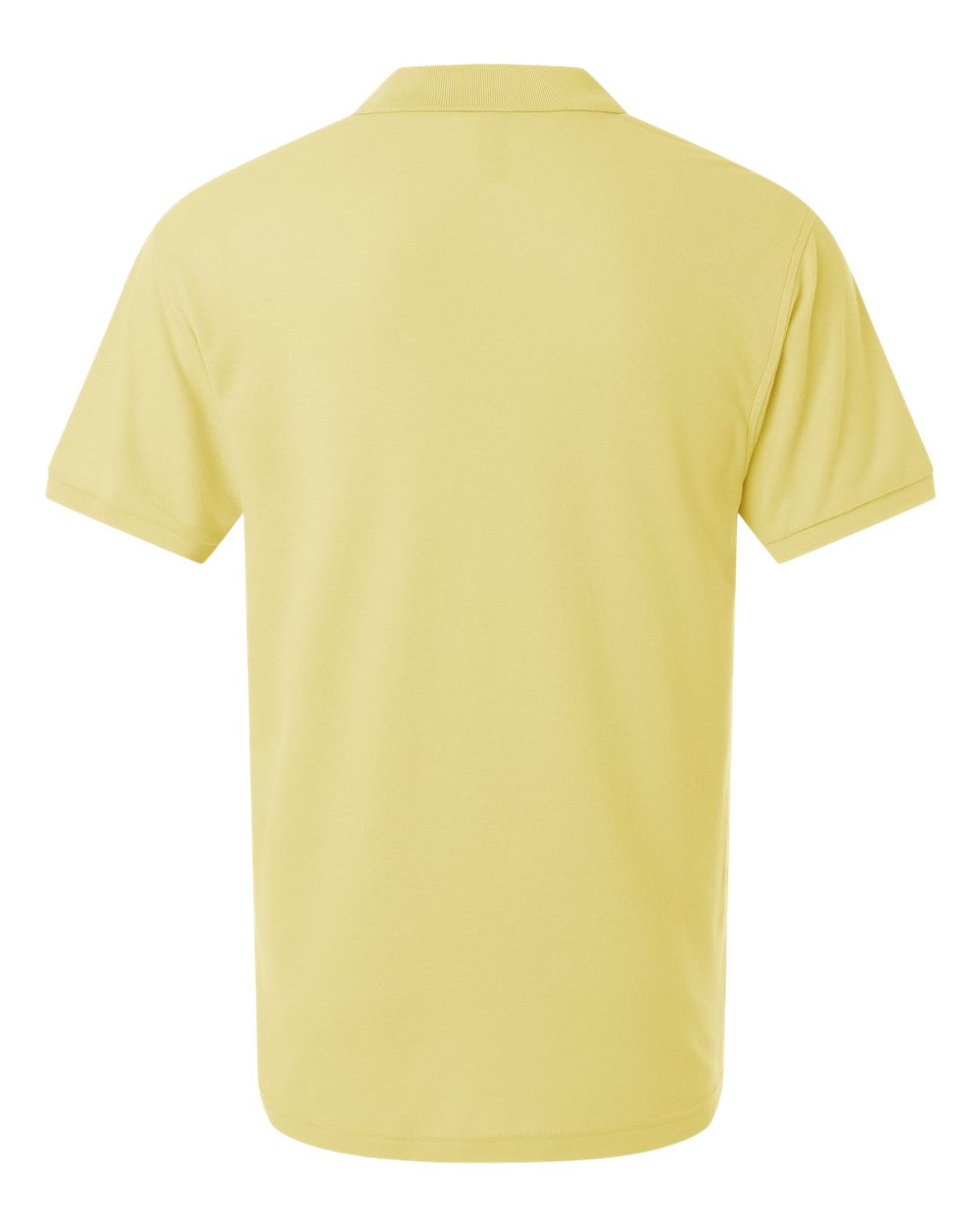 Rear View of Light Yellow Pique Polo - 62800