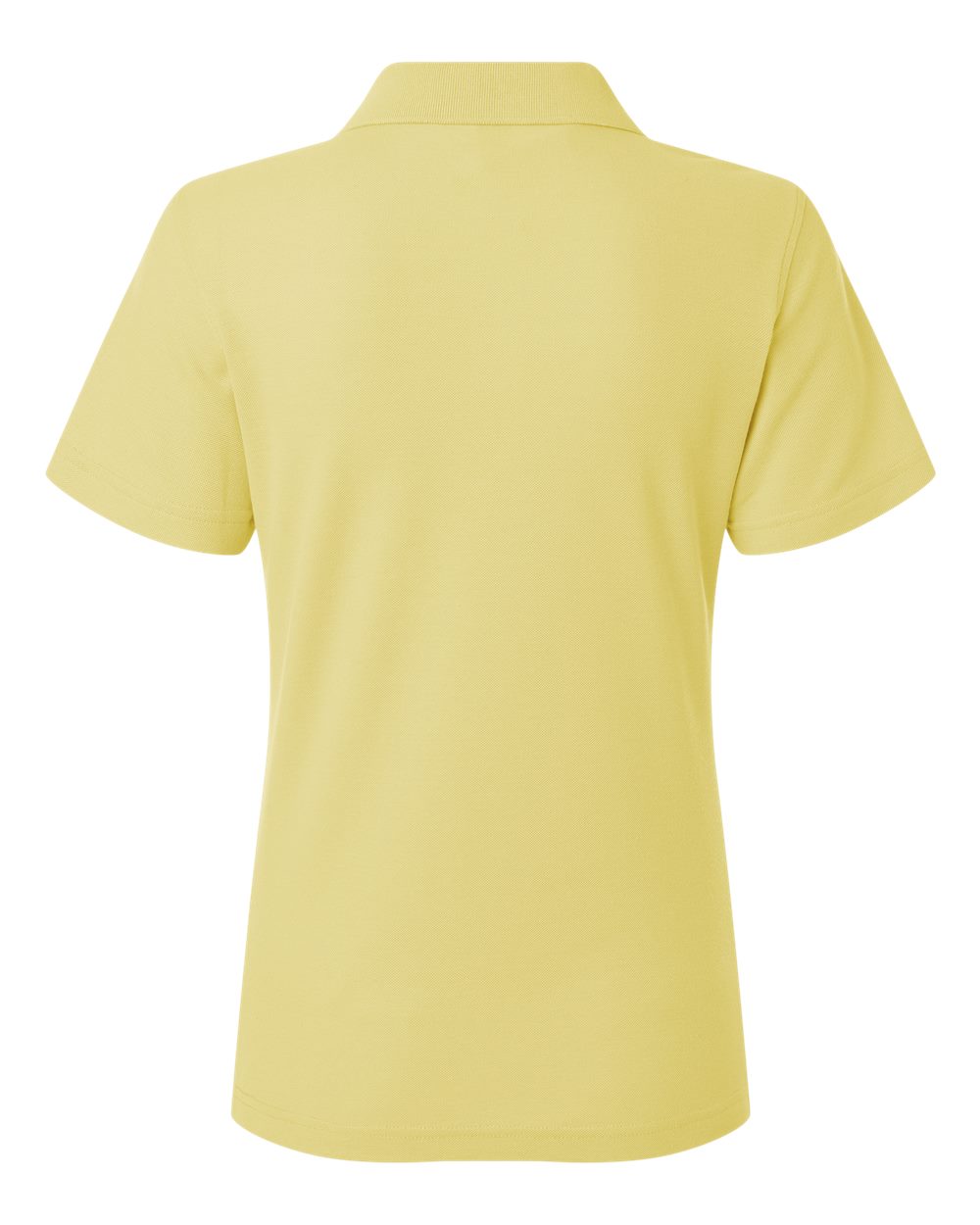 Rear View of Light Yellow Women's Pique Polo - 62800L