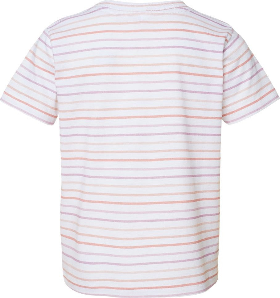 Rear View of Lilac Stripe Toddler Fine Jersey Tee - 3321