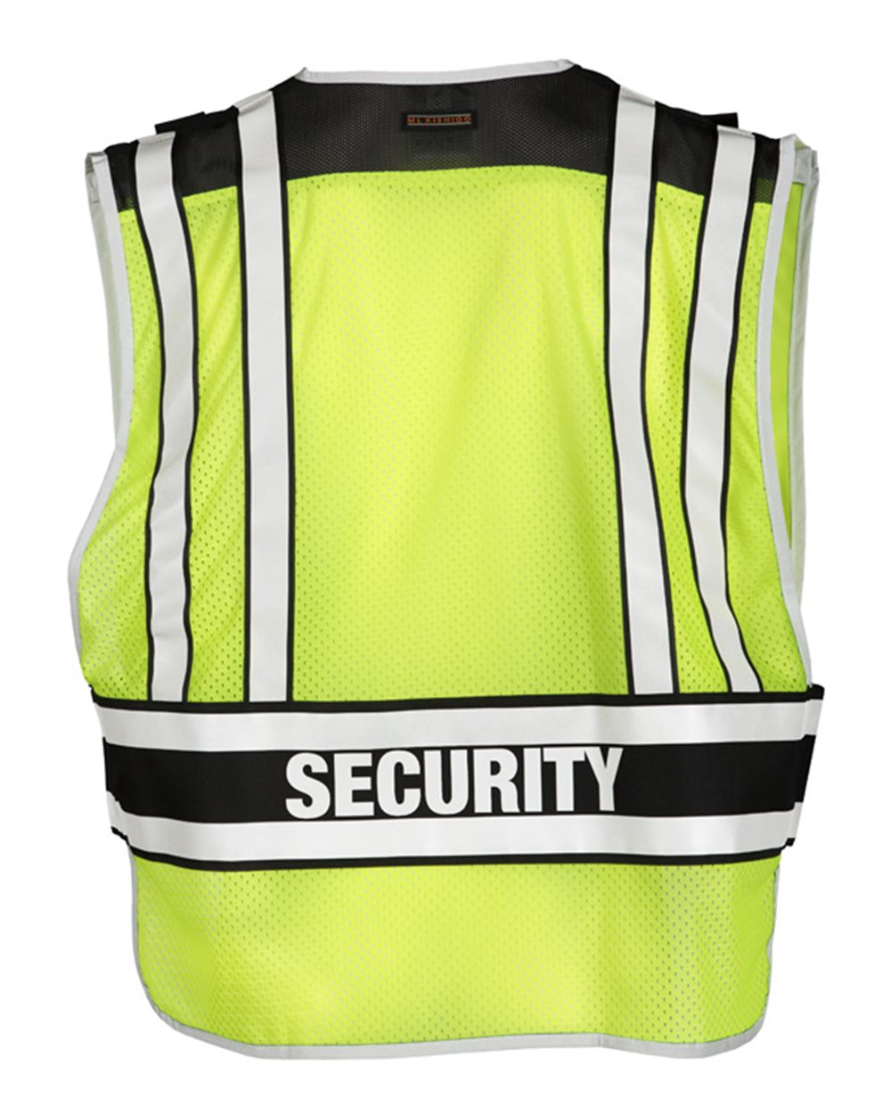 Rear View of Lime/ Black Security Vest - 4007BZ