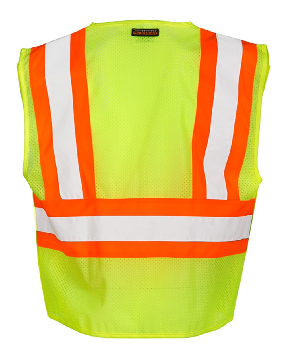 Rear View of Lime Contrasting Mesh Breakaway Vest - 1174-1176