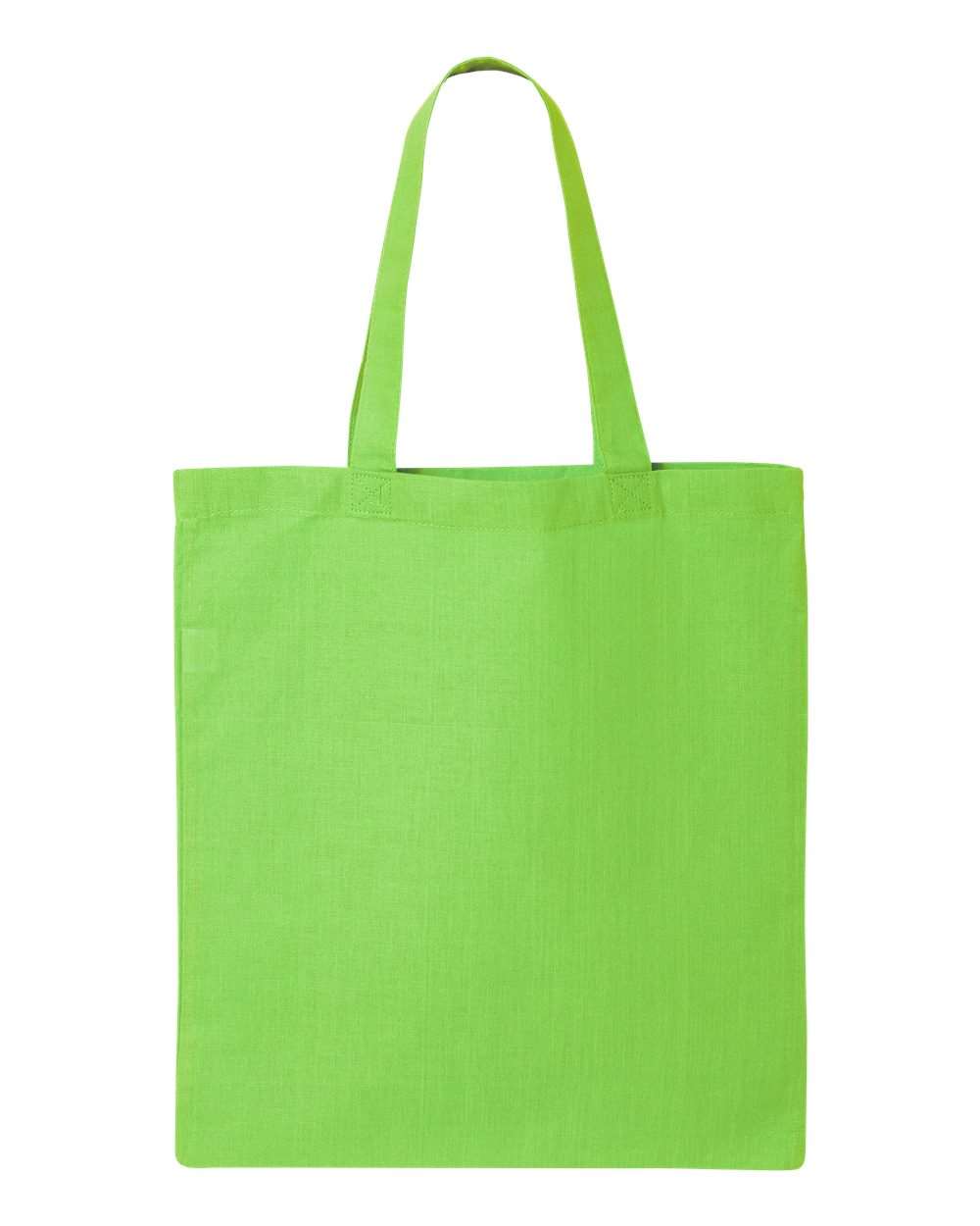 Rear View of Lime Economical Tote - QTB