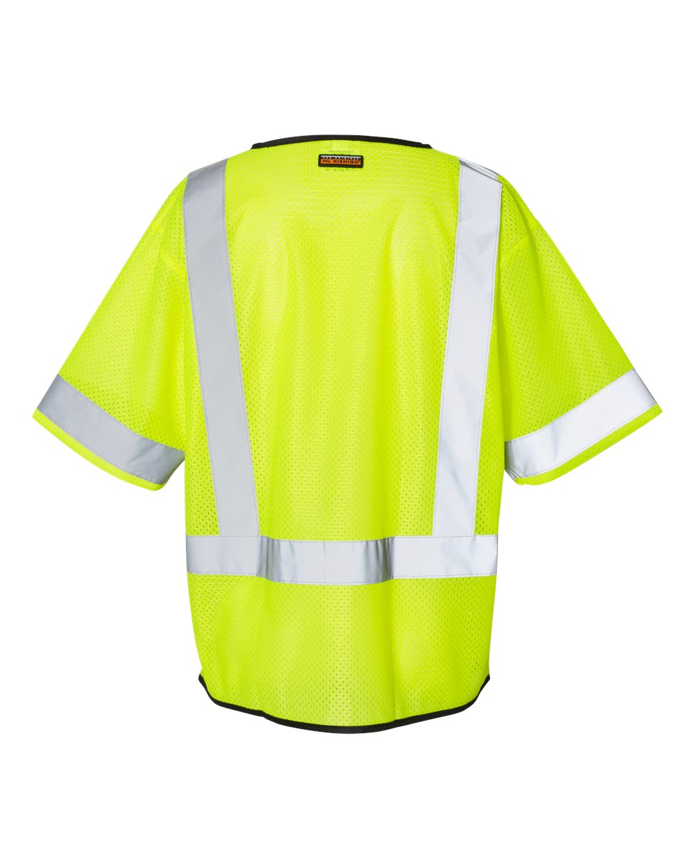 Rear View of Lime Economy Single Pocket Zipper Vest - 1567-1568