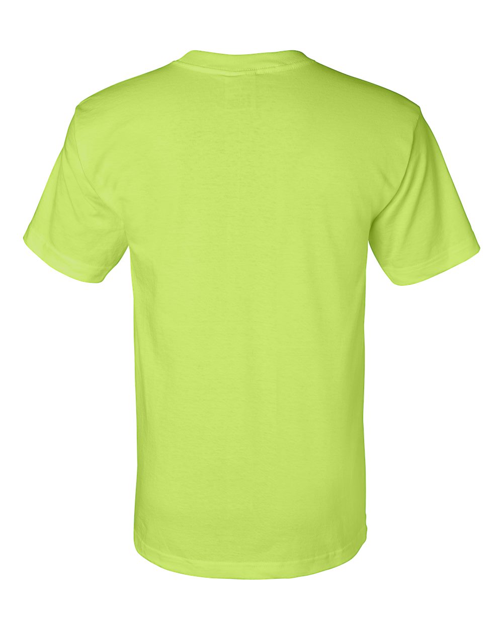 Rear View of Lime Green Union-Made T-Shirt - 2905