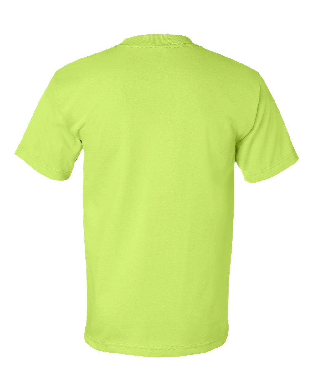 Rear View of Lime Green USA-Made Heavyweight T-Shirt - 5100