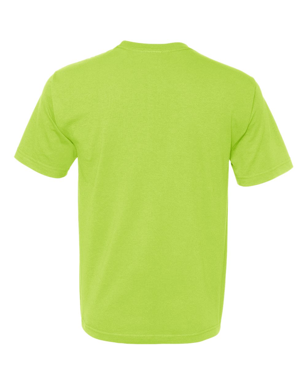 Rear View of Lime Green USA-Made Midweight T-Shirt - 5040