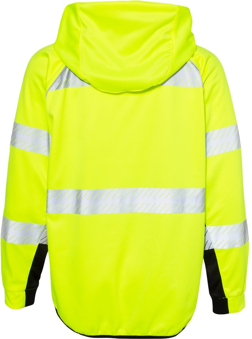 Rear View of Lime Premium Black Series® Full-Zip Hooded Sweatshirt - JS150