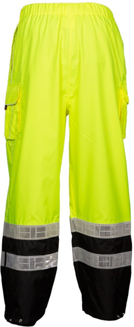 Rear View of Lime Premium Black Series® Rainwear Pants - RWP106-107