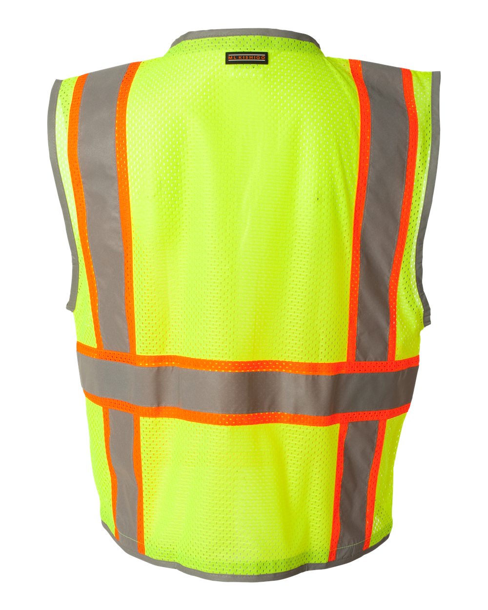 Rear View of Lime Premium Brilliant Series® Heavy-Duty Class 2 Vest - 1510-1511