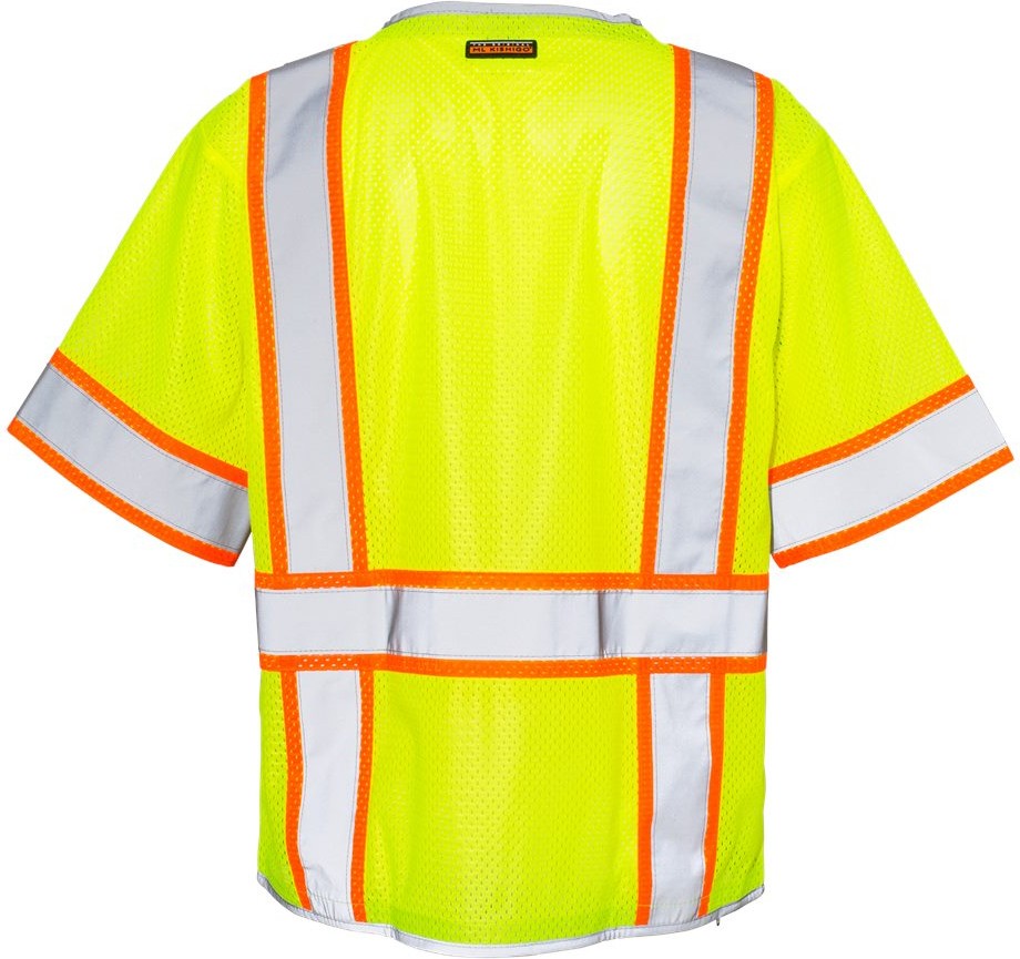 Rear View of Lime Premium Brilliant Series® Heavy Duty Class 3 Vest - 1550-1551