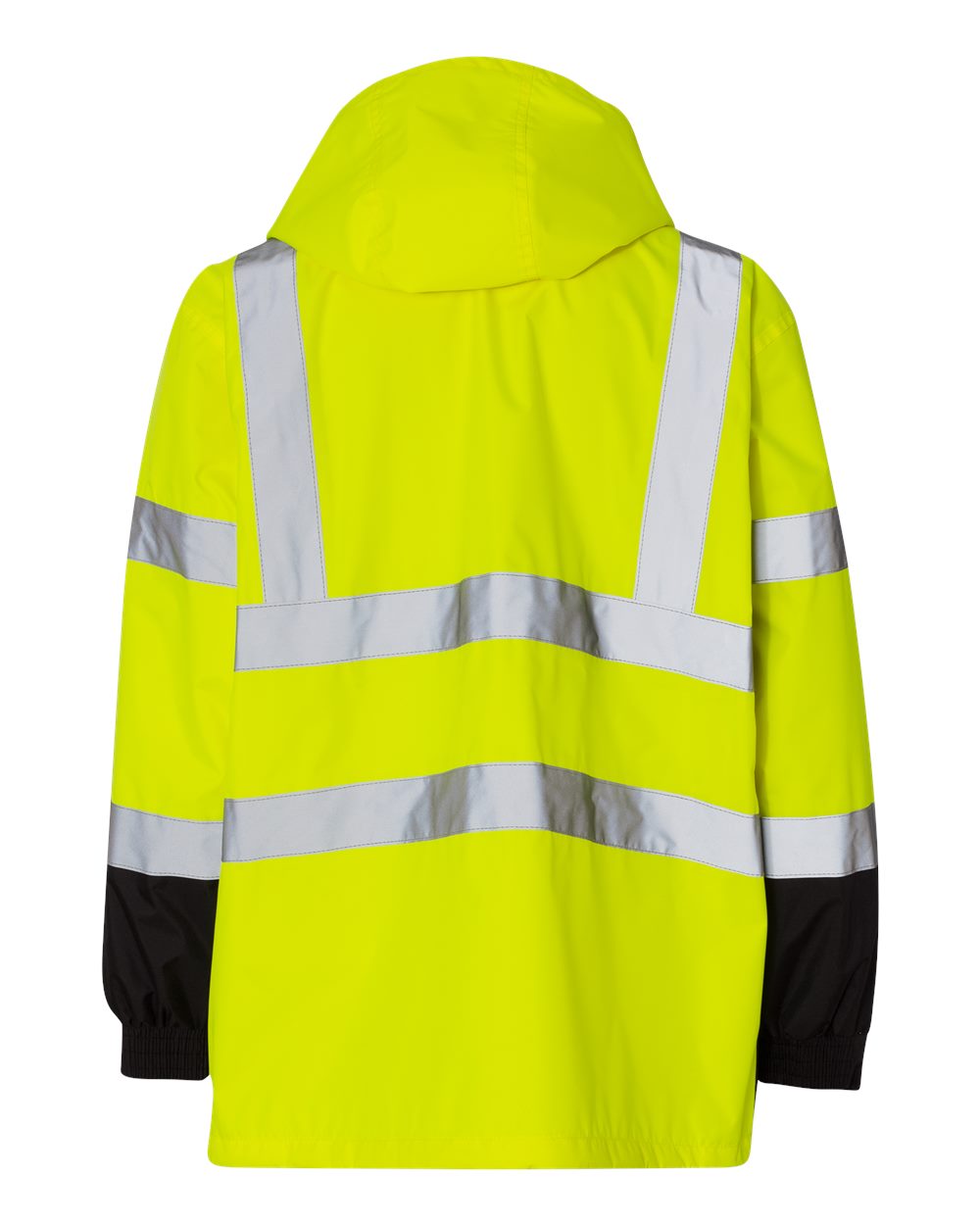 Rear View of Lime Storm Cover Waterproof Rain Jacket - RWJ102-103
