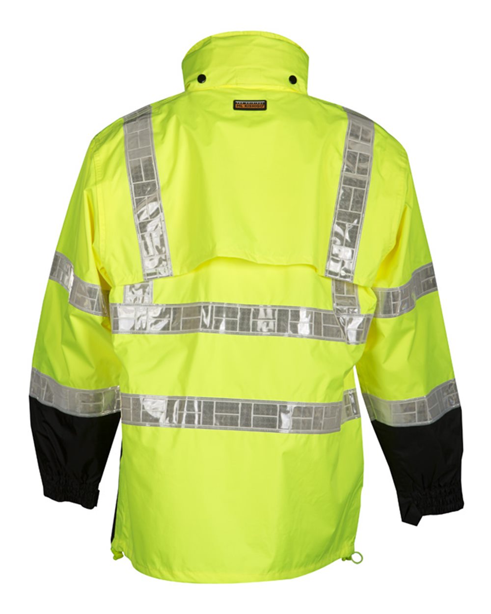 Rear View of Lime Storm Stopper Pro Rainwear Jacket - RWJ100-101