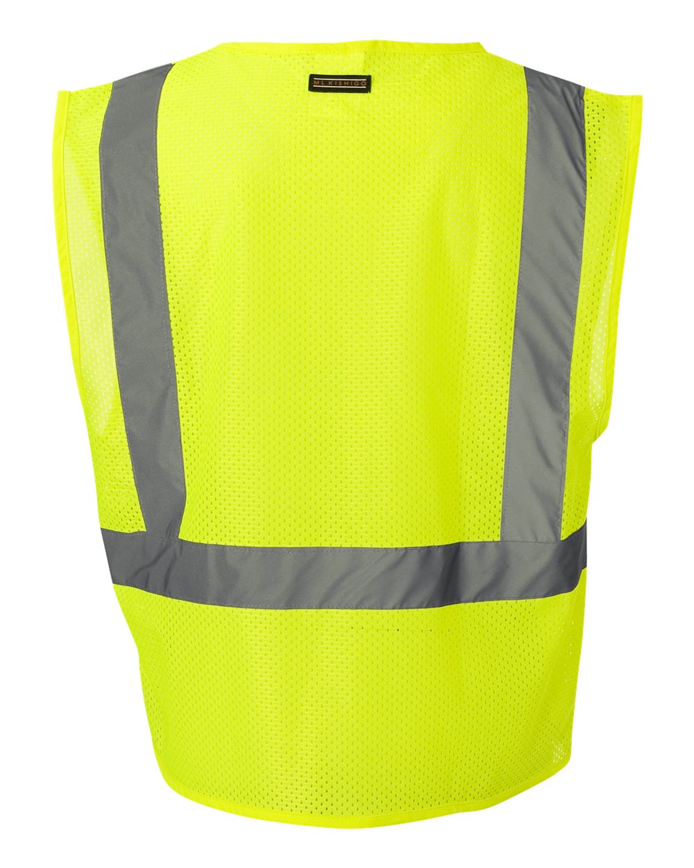 Rear View of Lime Ultra-Cool™ Mesh Vest with Pockets - 1085-1086