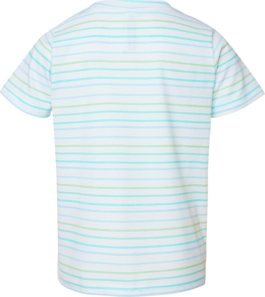 Rear View of Marine Stripe Toddler Fine Jersey Tee - 3321