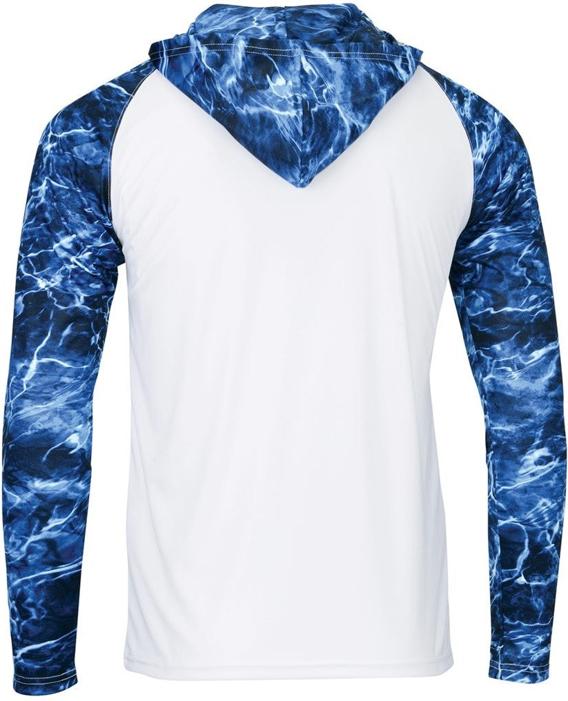 Rear View of Marlin Biloxi Performance Colorblocked Hoodie - 241