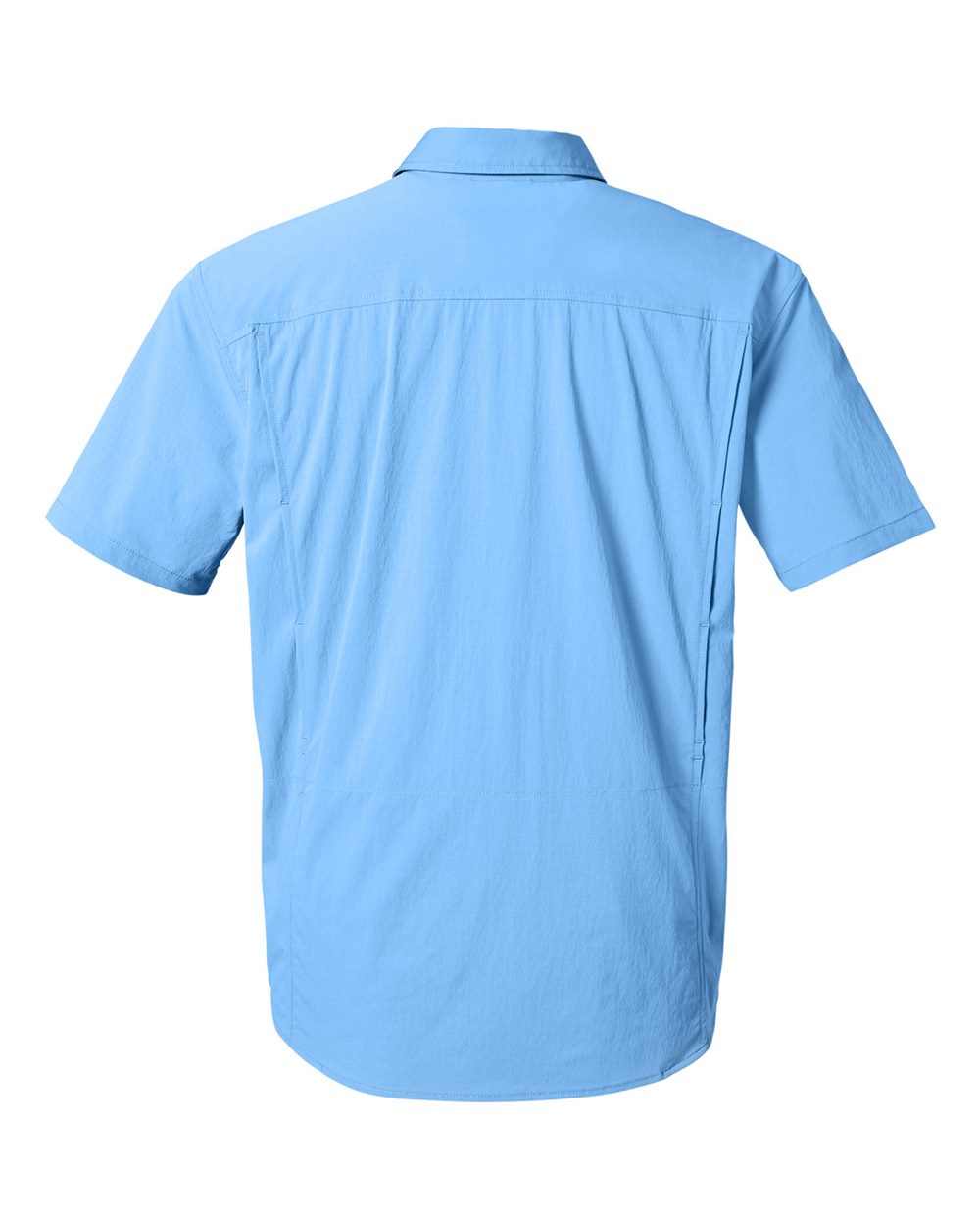 Rear View of Marolina Blue Creekbed Short Sleeve Shirt - H150183