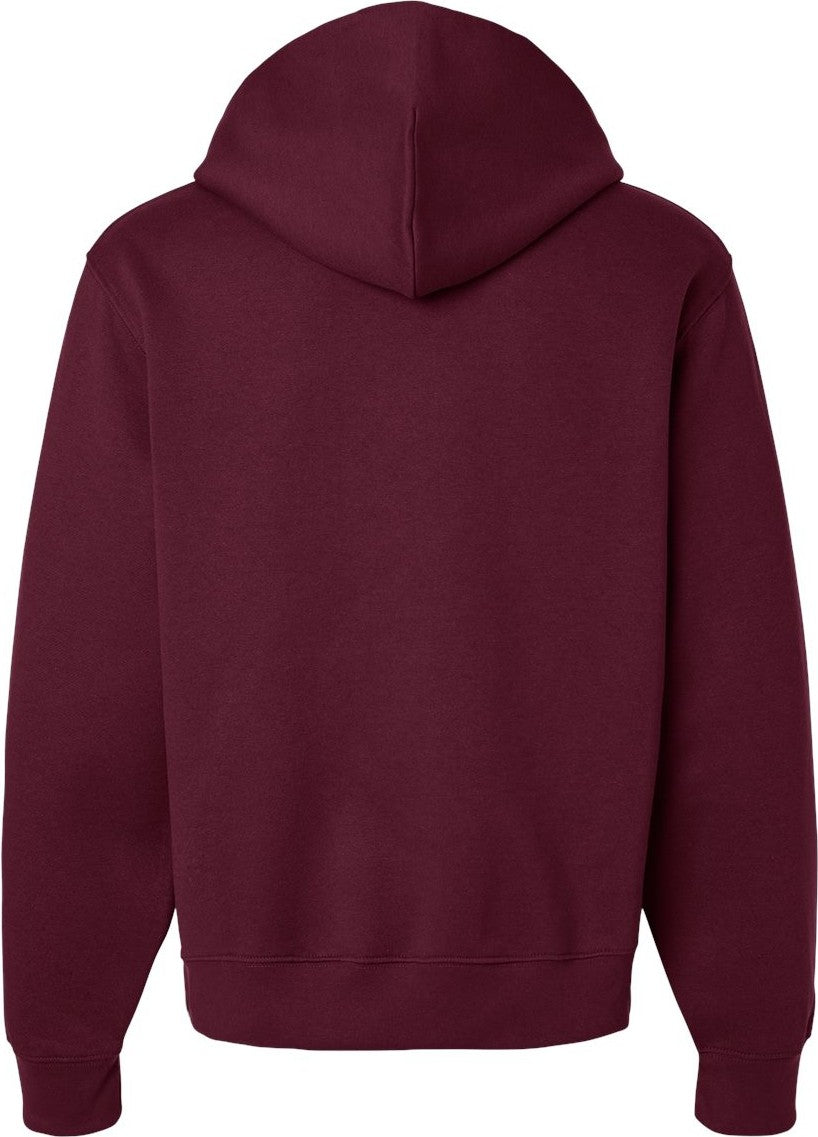 Rear View of Maroon 10 oz. Heavyweight Hoodie - 4719