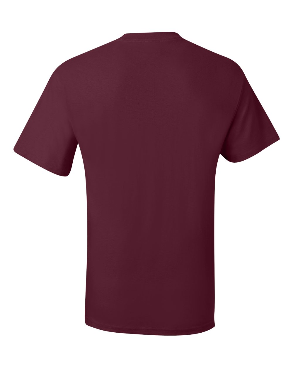 Rear View of Maroon Beefy-T® Pocket T-Shirt - 5190