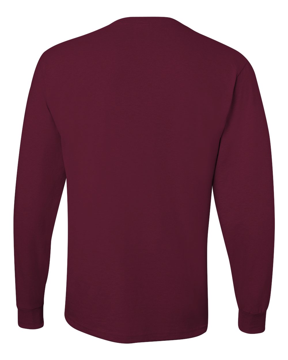 Rear View of Maroon Dri-Power® Long Sleeve 50/50 T-Shirt - 29LSR