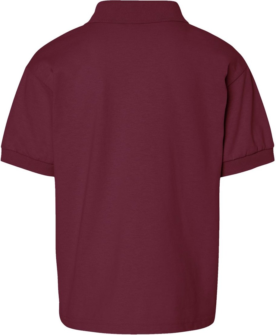 Rear View of Maroon DryBlend® Youth Jersey Polo - 8800B