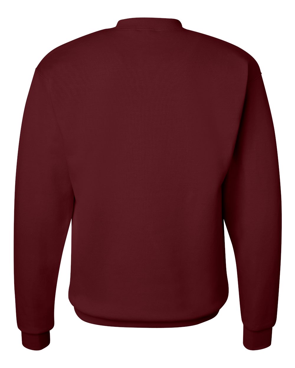 Rear View of Maroon Ecosmart® Crewneck Sweatshirt - P160