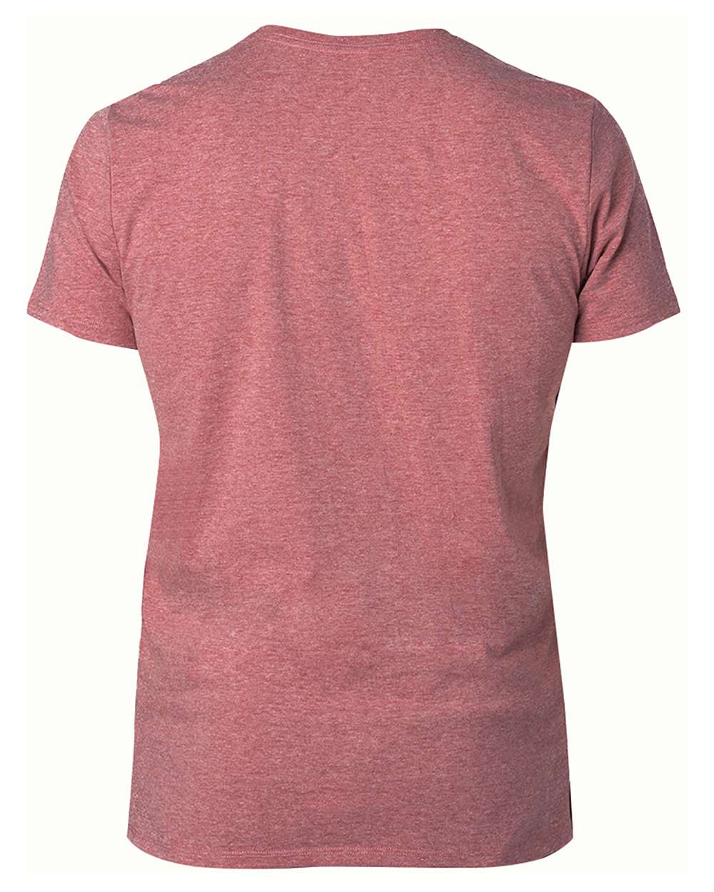 Rear View of Maroon Heather Ultimate CVC T-Shirt - 100A