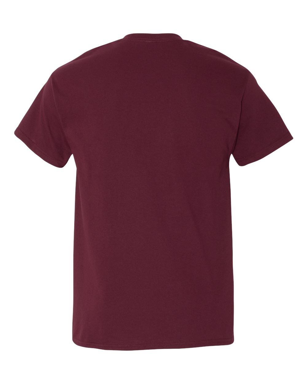 Rear View of Maroon Heavy Cotton™ Pocket T-Shirt - 5300