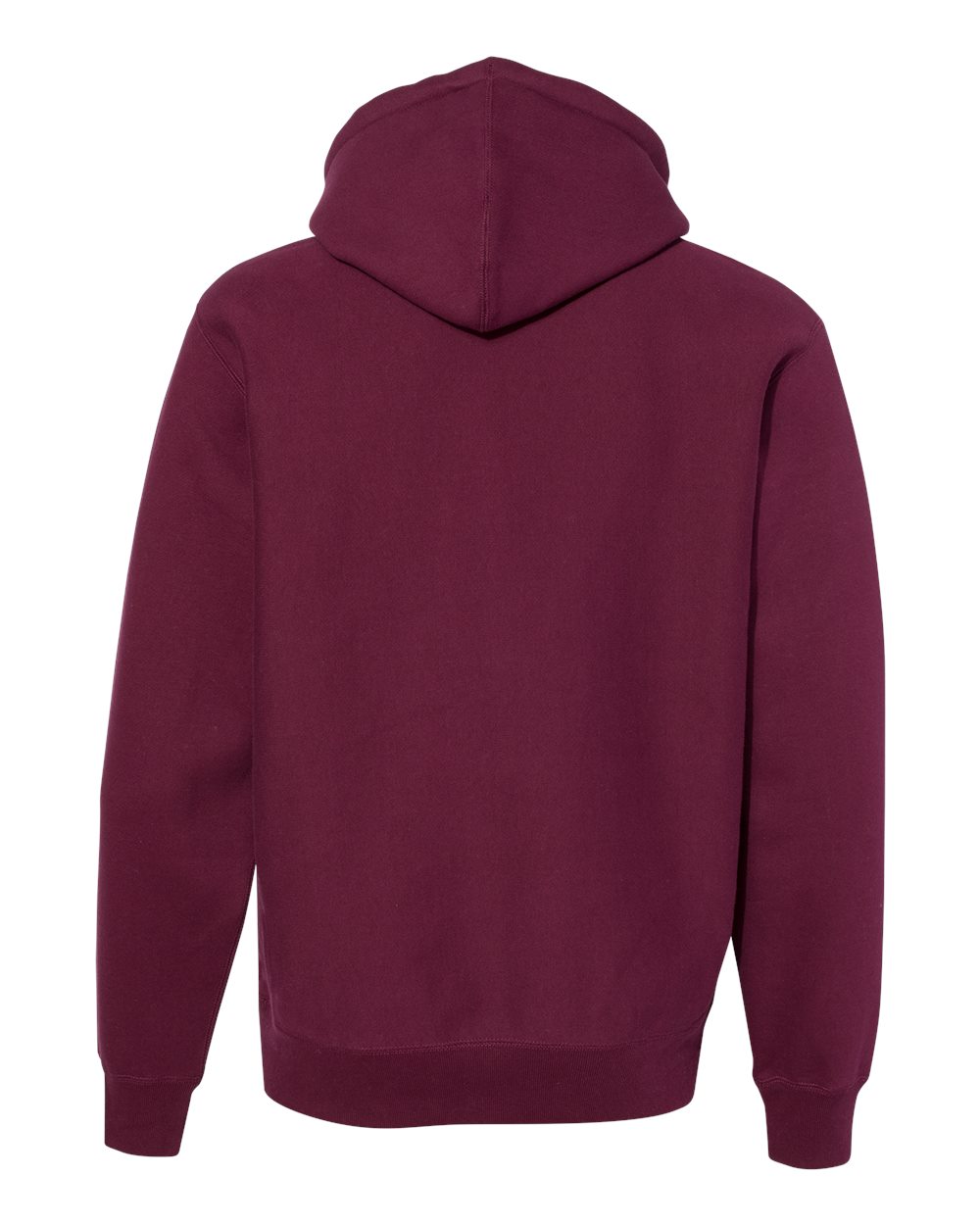 Rear View of Maroon Legend - Premium Heavyweight Cross-Grain Hooded Sweatshirt - IND5000P