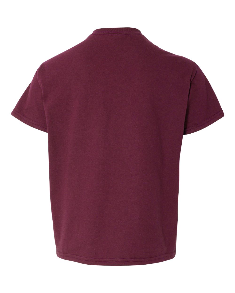 Rear View of Maroon Light Cotton Youth T-Shirt - 3000B