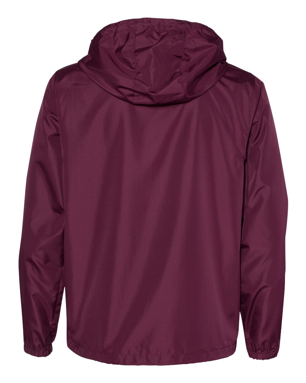 Rear View of Maroon Lightweight Windbreaker Full-Zip Jacket - EXP54LWZ