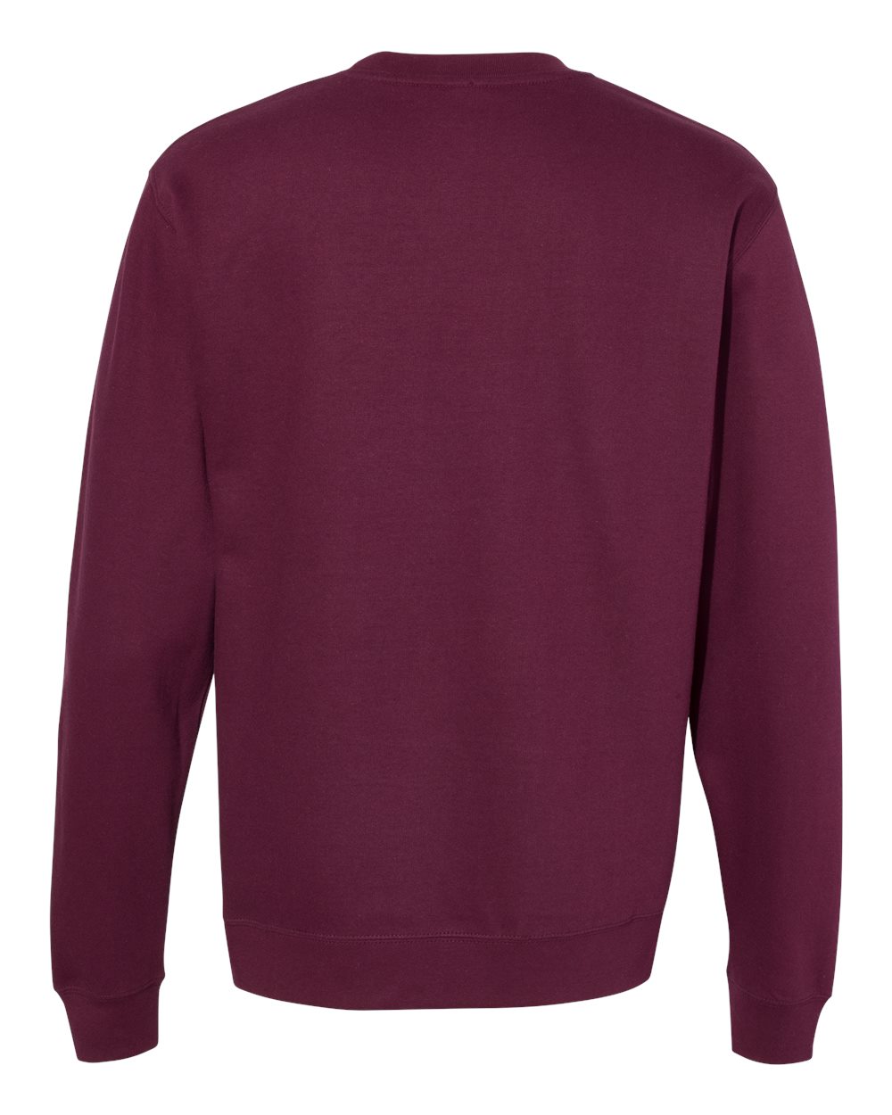 Rear View of Maroon Midweight Crewneck Sweatshirt - SS3000