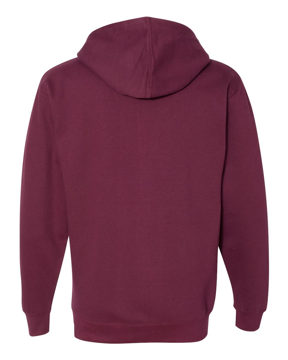 Rear View of Maroon Midweight Full-Zip Hooded Sweatshirt - SS4500Z