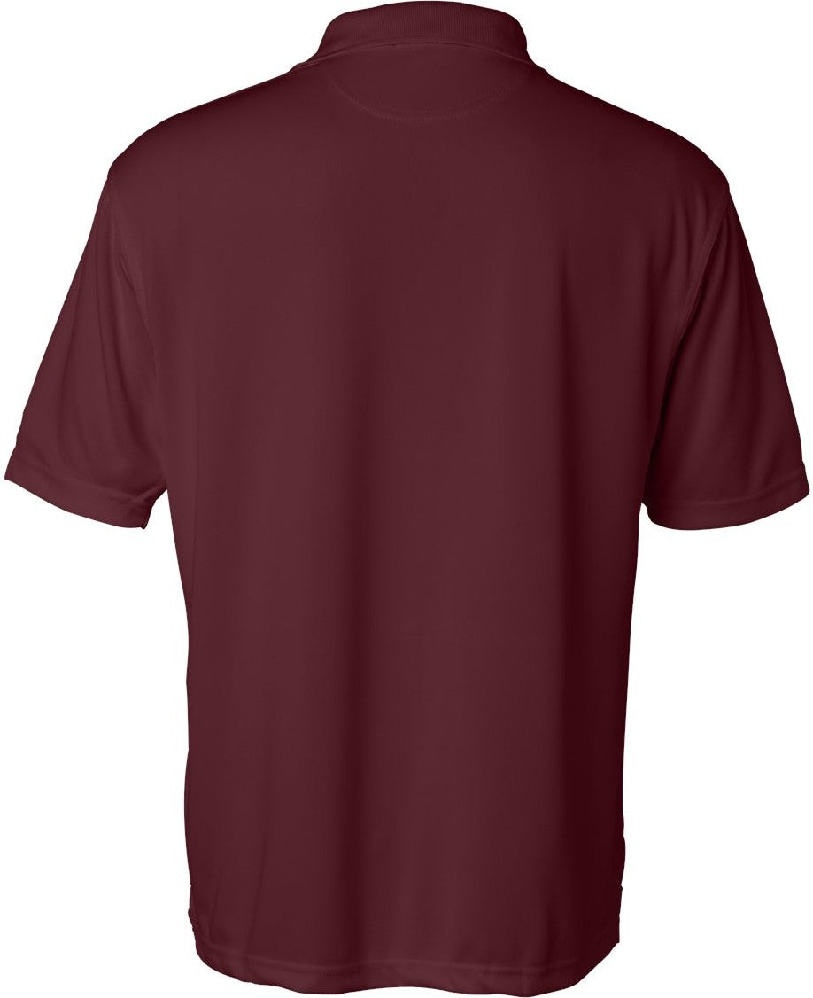 Rear View of Maroon Moisture Free Mesh Polo - 0469
