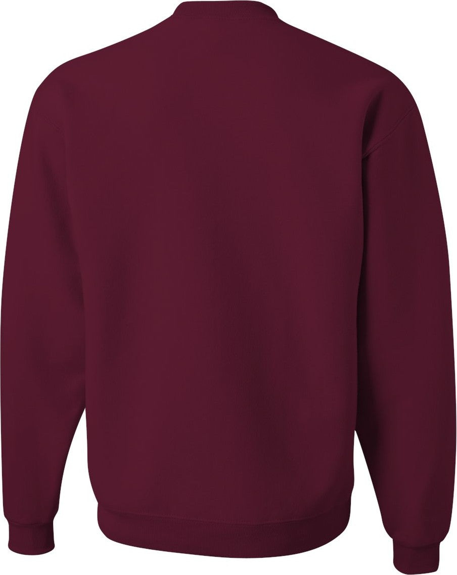 Rear View of Maroon NuBlend® Crewneck Sweatshirt - 562MR