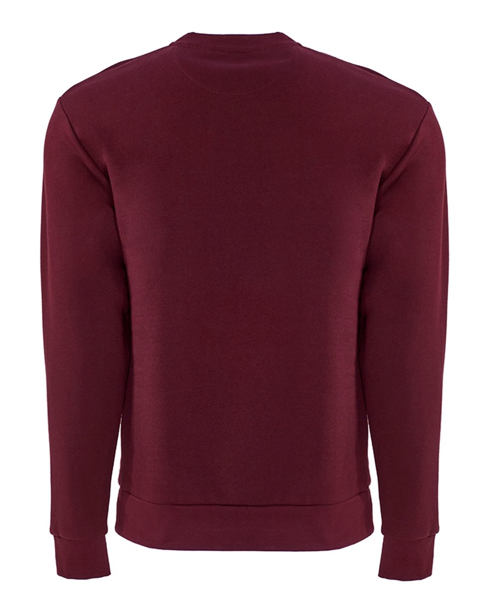 Rear View of Maroon Santa Barbara Pocket Crewneck Sweatshirt - 9001
