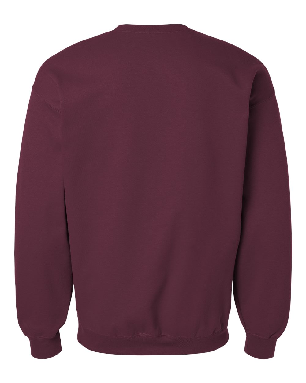 Rear View of Maroon Softstyle® Midweight Crewneck Sweatshirt - SF000