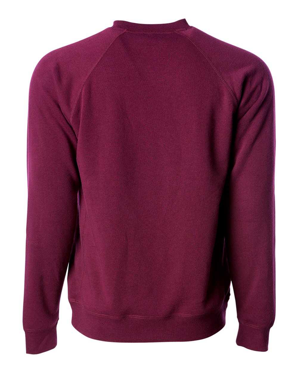 Rear View of Maroon Special Blend Crewneck Raglan Sweatshirt - PRM30SBC