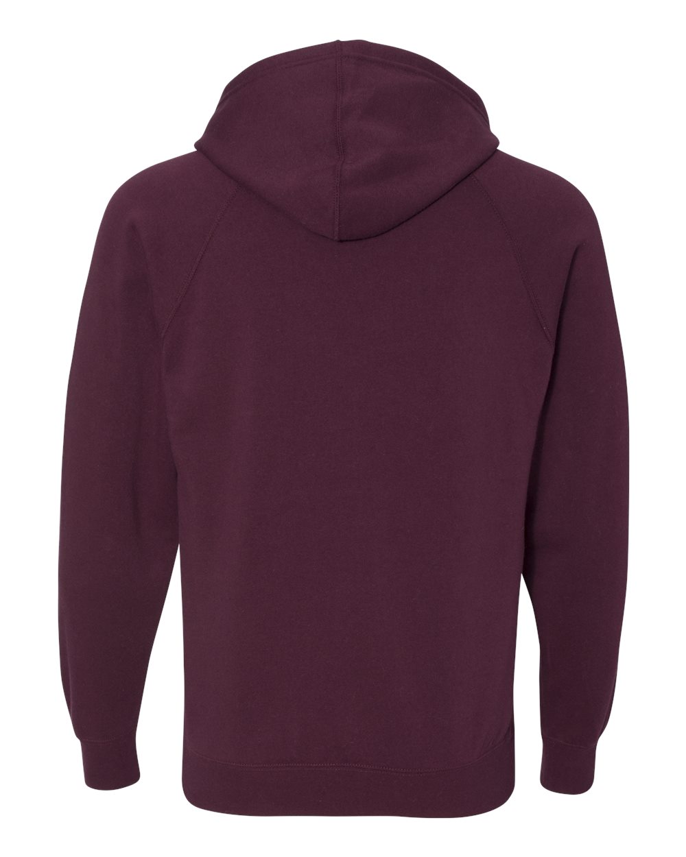 Rear View of Maroon Special Blend Raglan Hooded Sweatshirt - PRM33SBP